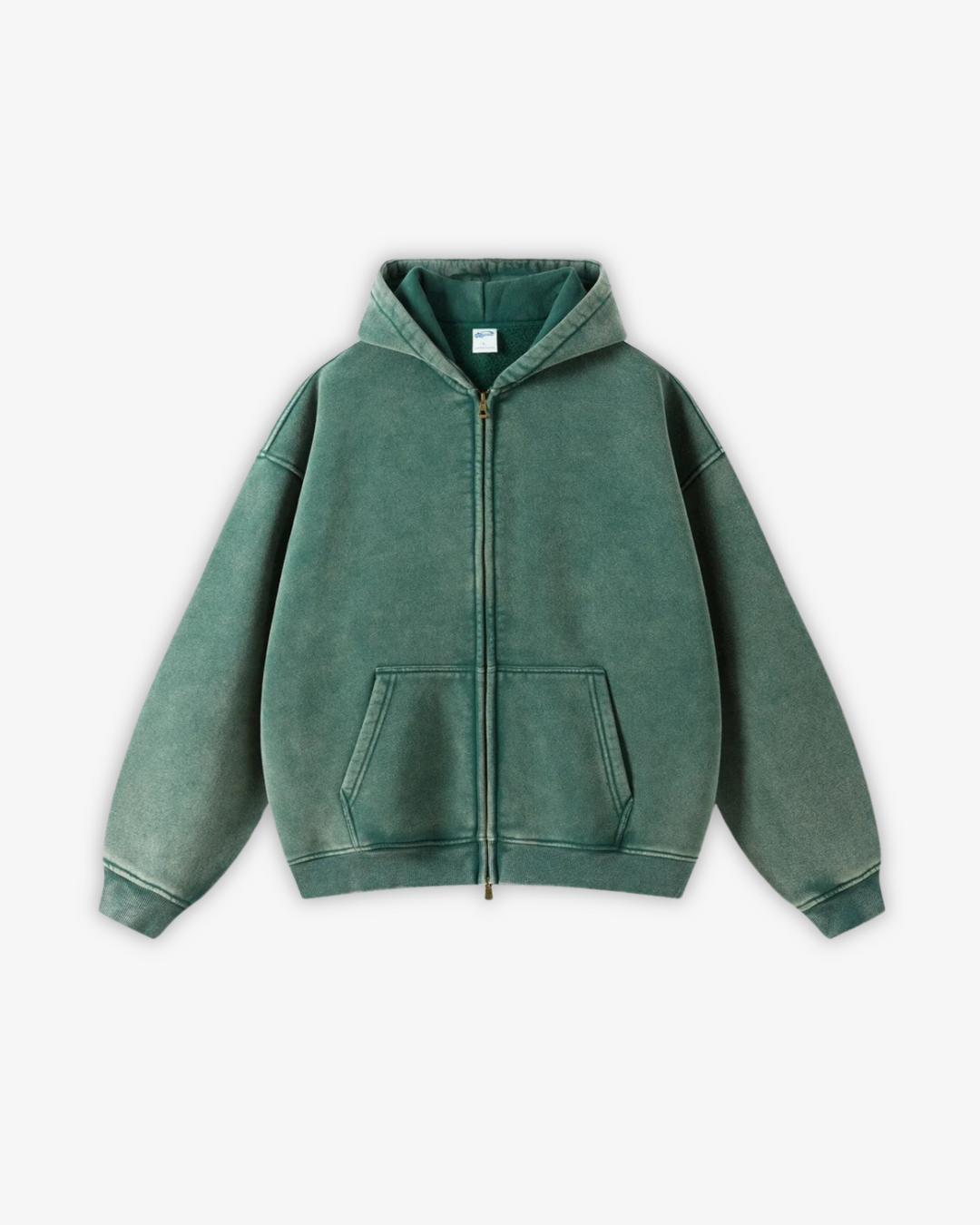 SAINT™ Washed 360GSM Loose Fit Zip Up Hoodie